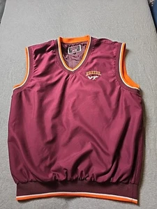 Virginia Tech Hokies Vest Adult Large Maroon V Neck Colosseum Athletic Embroider - Picture 1 of 17