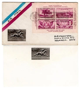 #778 TIPEX 1936 FDC - Planty #8 1st Stamps Var B.R. McIntyre H/P Luftpost - Bild 1 von 2