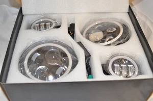 TURBO SII LED Headlight w/Fog For Jeep Wrangler/Hummer/Harley (sku 61155354751) - Picture 1 of 11
