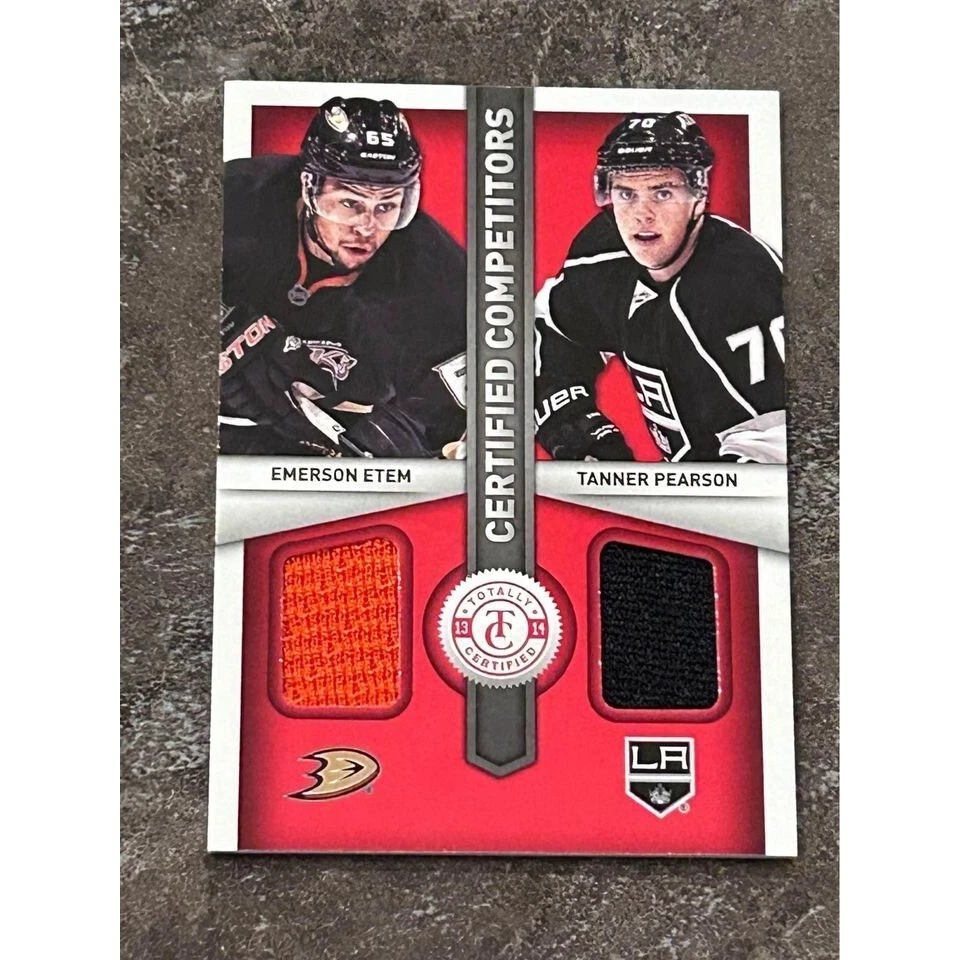 Tanner Pearson & Etem 13-14 Totally Certified Competitors Dual Game Jersey - Image 1 of 4