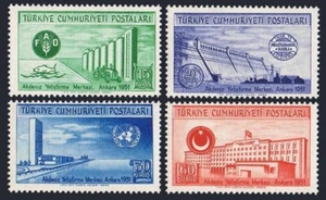Turkey 1051-1054,hinged.Michel 1305-1308. Agriculture,Dam,University.UN FAO,1951 - Picture 1 of 1