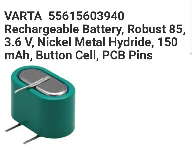 Varta 29-7235 Nimh Pcb Montaje Protección Memoria Batería 3.6V 150Mah 55615603940 Foto 1 de 1