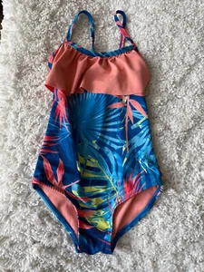 Peyton & Parker Girls Sz. 5 Blue Floral Design Swimsuit. Cute, ** Nt Desc** - Picture 1 of 9