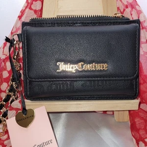 Juicy Couture Prinzessin Charm Armband in Lakritz mit Doppelfaltung oben Reißverschluss vorne Druckknopf - Bild 1 von 13