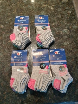 Meias Champion femininas Double Dry 6 pares X 5 desempenho no show x-temp 30 total - Imagem 1 de 4
