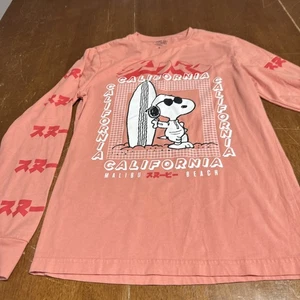Blusa elástica Peanuts para mujer pequeña Snoopy California Malibú playa surf - Imagen 1 de 5