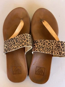 Infradito Reef donna Cushion Sol Slide sandalo naturale marrone marrone leopardato taglia 8 - Foto 1 di 2