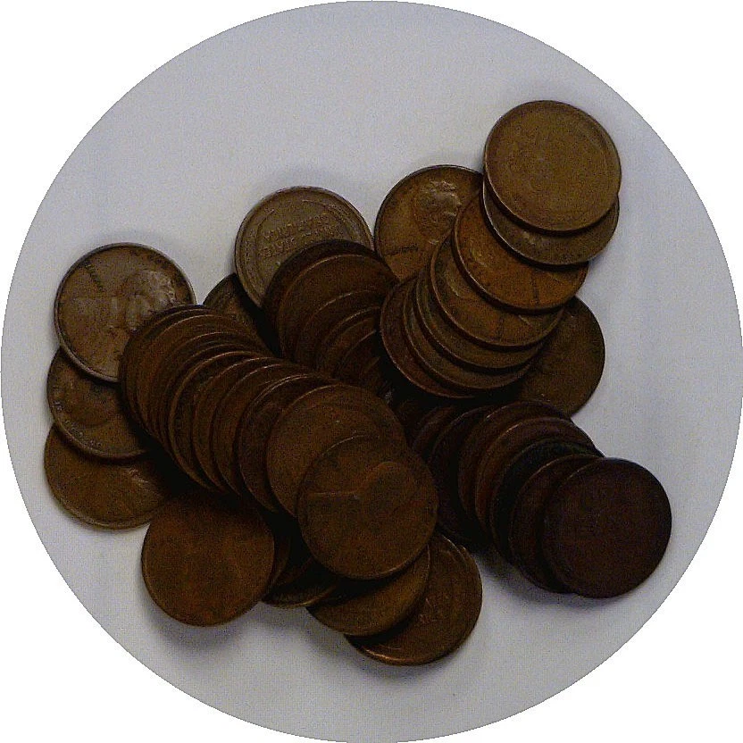 1909 1C Lincoln Wheat Cents 50 Coin Roll Circulated - Image 1 of 1
