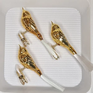 Lauschaer Glas Christbaumschmuck Vögel Glas gold glanz mundgeblasen - Bild 1 von 5