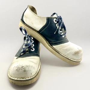 Vintage Gaymode JC Penney Saddle Schuhe W6,5 Navy Weiß Leder Oxford-Schuhe Rockabilly - Bild 1 von 9