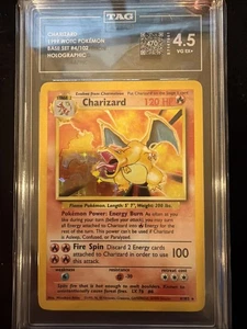 ETIQUETA 4.5 - 1999 Charizard 4 004/102 Base Set Holo Pokemon - Imagen 1 de 2