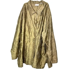 Blusa Jaclyn Smith Vintage Seda Oro Bordado 3X - Imagen 1 de 6