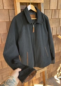 Golden Bear X Loro Piana Wool Dunbar Raglan SLV Dressy Bomber Jacket L Black - Picture 1 of 18