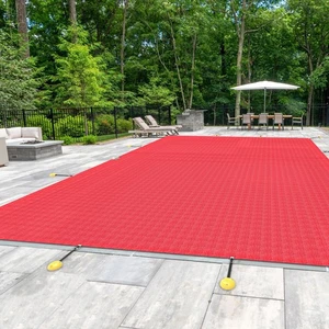 8-24ft Red Inground Pool Cover Rectangle Safety Winter Cover Swimming Pool Yard - Picture 1 of 9