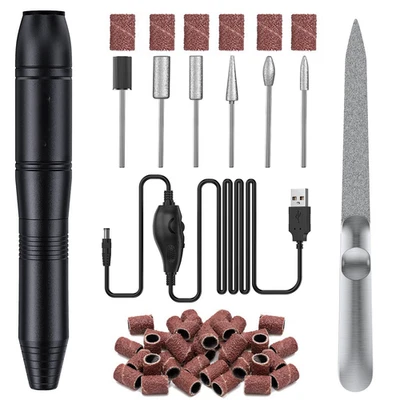 Elektrische Nagelfeile, USB Elektrische Nagelfräser für Acryl-Gel-Nägel,Shwarz - Bild 1 von 4