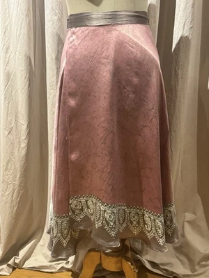 Falda envolvente Charmeuse 100 % seda rosa soda vintage sin usar S/M Foto 1 de 4