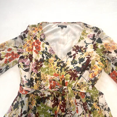 INC International Concepts Ivory Saffron Multicolor Maxi Dress V-Neck Size 18 - Image 1 of 4