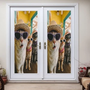 Adesivo Porta Gatto Divertente - Privacy per Porte in Vetro o Porta Solida - Fino a 36x80 - Foto 1 di 5
