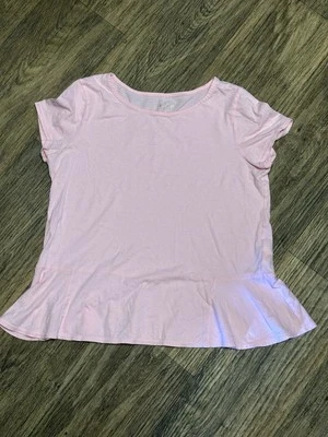 Camiseta Top Lilly Pulitzer Niñas Rosa Manga Corta Con Volantes Parte Inferior Foto 1 de 4