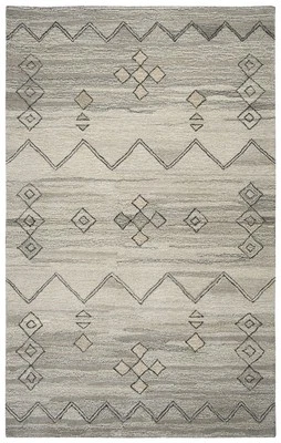 3x5 Rizzy Rugs Gray Geometric Lines Swirls Blocks Door Mat SK358A - Aprx 3' x 5' - Image 1 of 3