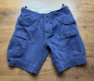 Vintage Polo Ralph Lauren Paratrooper Utility Cargo Shorts Mens 38 - 90s Blue - Picture 1 of 8