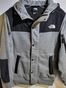 Vintage The North Face Fleecejacke mit Kapuze schwarz grau Größe S Full Zip - Bild 1 von 2