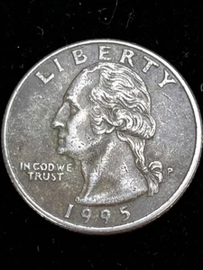 1995 P US Qtr A TRUE  ”IN COD WE TRUST“ -CLAD,,ANNEALING faults MUST SEE !!! - Picture 1 of 6