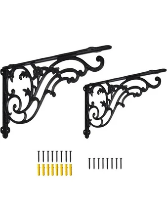 14''x8.5'' Decorative Shelf Brackets,2 Pack Cast Iron Shelf Supply,14 Inch Large - Image 1 of 2