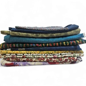 Mixed Fabric Remmant Over 2kg Bundle Fabric Many Colour Designs No3 - Picture 1 of 9