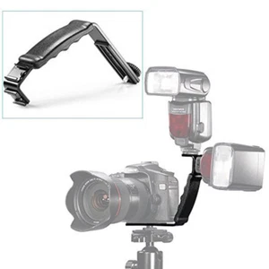 L-Shape Flash Bracket Holder For Flash light Camera DV Camcorder With Hot Shoe - Picture 1 of 6