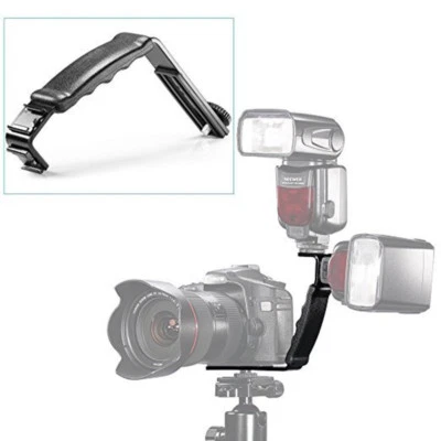 L-Shape Flash Bracket Holder For Flash light Camera DV Camcorder With Hot Shoe - Image 1 of 4