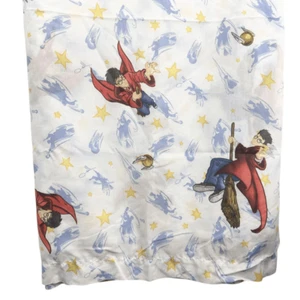 Harry Potter Twin Flat Sheet Vintage 2000 Y2K Quidditch Chamber of Secrets - Picture 1 of 7