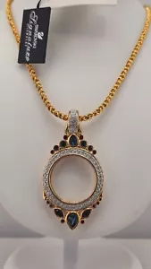 COLLANA PENDENTE LENTE D'INGRANDIMENTO GIOIELLO NUOVA CON ETICHETTE~cristallo Swarovski~**CIGNO~RITIRATA - Foto 1 di 9