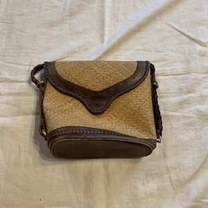 Womens Vintage Talbots Straw Purse Leather Trim - Picture 1 of 11