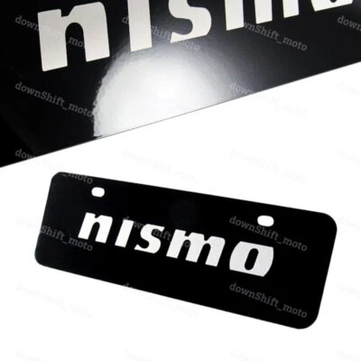 Marco de matrícula de acero inoxidable negro delantero 12" X 4 para Nissan NISMO con tapas Foto 1 de 4