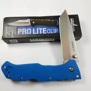 COLD STEEL 20NST PRO LITE TANTO POCKET KNIFE PLAIN EDGE BLUE, TRIAD LOCK - Picture 1 of 8