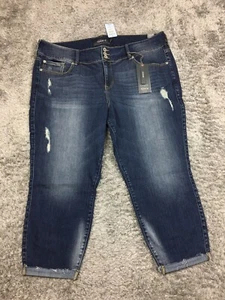 Torrid Jegging Jeans Womens Size 24 Blue Denim Dark Wash 3 Button Cuffed Woman - Picture 1 of 15