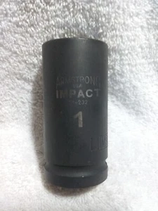 Armstrong 3/4" Drive 6Point Deepwell Impact Socket 1" 21-232 - Picture 1 of 5