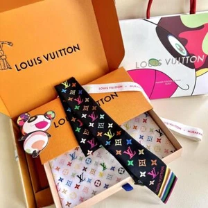 Louis Vuitton × Takashi Murakami BB Monogram Bandeau Scarf Ribbon Box Set New - Picture 1 of 19