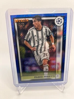 2022-23 Topps Merlin Chrome Fabio Miretti Blue Refractor /75 Juventus UEFA #78 - Image 1 of 2