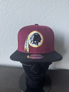 Retro Throwback Washington Redskins Logo Maroon & Black Adult Snapback Hat NEW - Picture 1 of 8
