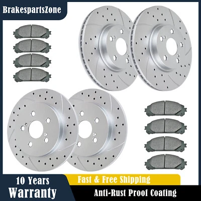 Front Rear Brake Rotors Pads Kit fit for Toyota Matrix 1.8L 2009-2014 Slotted - Image 1 of 4