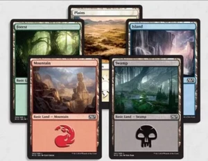 50 Basic Lands/land MTG magic the gathering lot 10 of each mana deck building - Picture 1 of 1