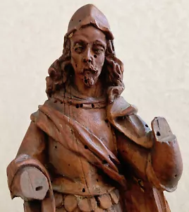 "Figura antigua escultura de caballero medieval tallada en madera 17/18 de 8""" - Imagen 1 de 20