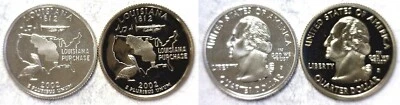 2002-S Louisiana Statehood Quarter Silver & Clad Proofs 2 Coin Set - Image 1 of 3