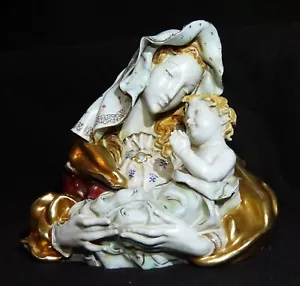 Antiguo profesor Eugenio Pattarino Madonna con busto infantil hecho en Italia - Imagen 1 de 10
