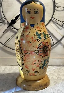 Antique USSR Matryoshka Hand Painted Nesting Doll 3 Pce Bottle Holder 13.5” - Picture 1 of 24