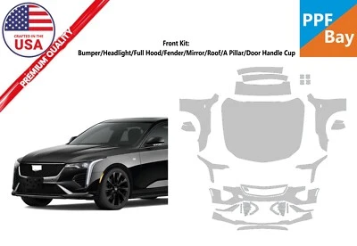 For Cadillac CT4 Sport/V 20-25 Front End Paint Protection Film PreCut PPF - Image 1 of 4