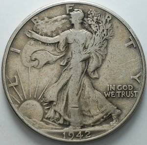 1942 USA Hälfte Dollar Liberty - Picture 1 of 1
