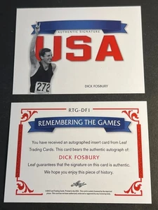 2012 Leaf BLANK BACK PROOF MISSING AUTO/FOIL & # USA Dick Fosbury - Picture 1 of 2